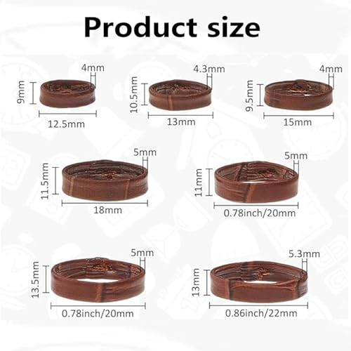 14PCS Leather Watch Band Keeper, 7 Sizes Holder Loop Replacement, Black