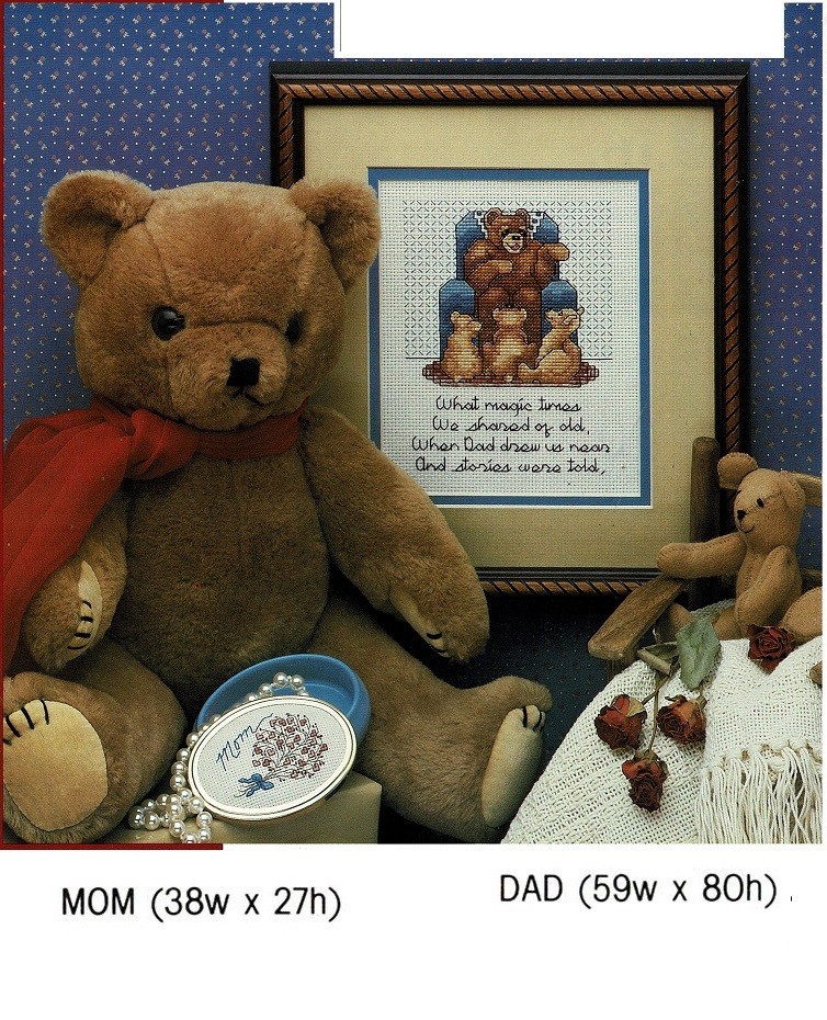 MOM/DAD BEAR  CROSS STITCH PATTERN ONLY  -  KN  QSV