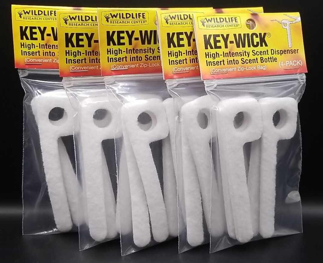 Lot of 5 ~New Packs Wildlife Research #375 Key-Wick Scent Dispenser 4 Pack Wicks