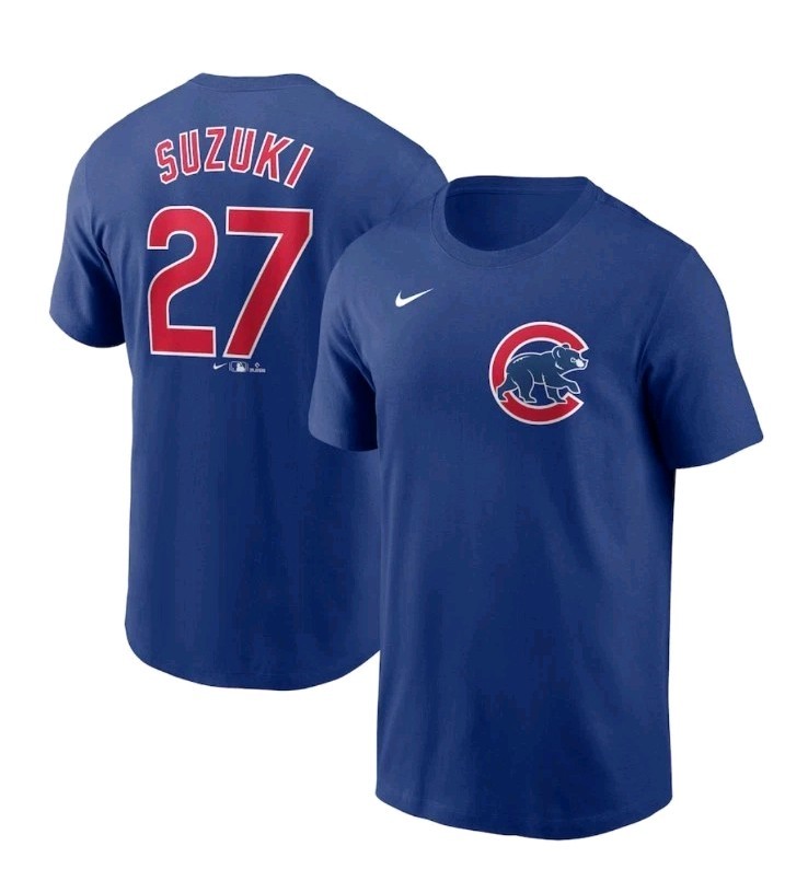 Seiya Suzuki Chicago Cubs Size XL The Nike Tee Fuse Name & Number T-Shirt Blue