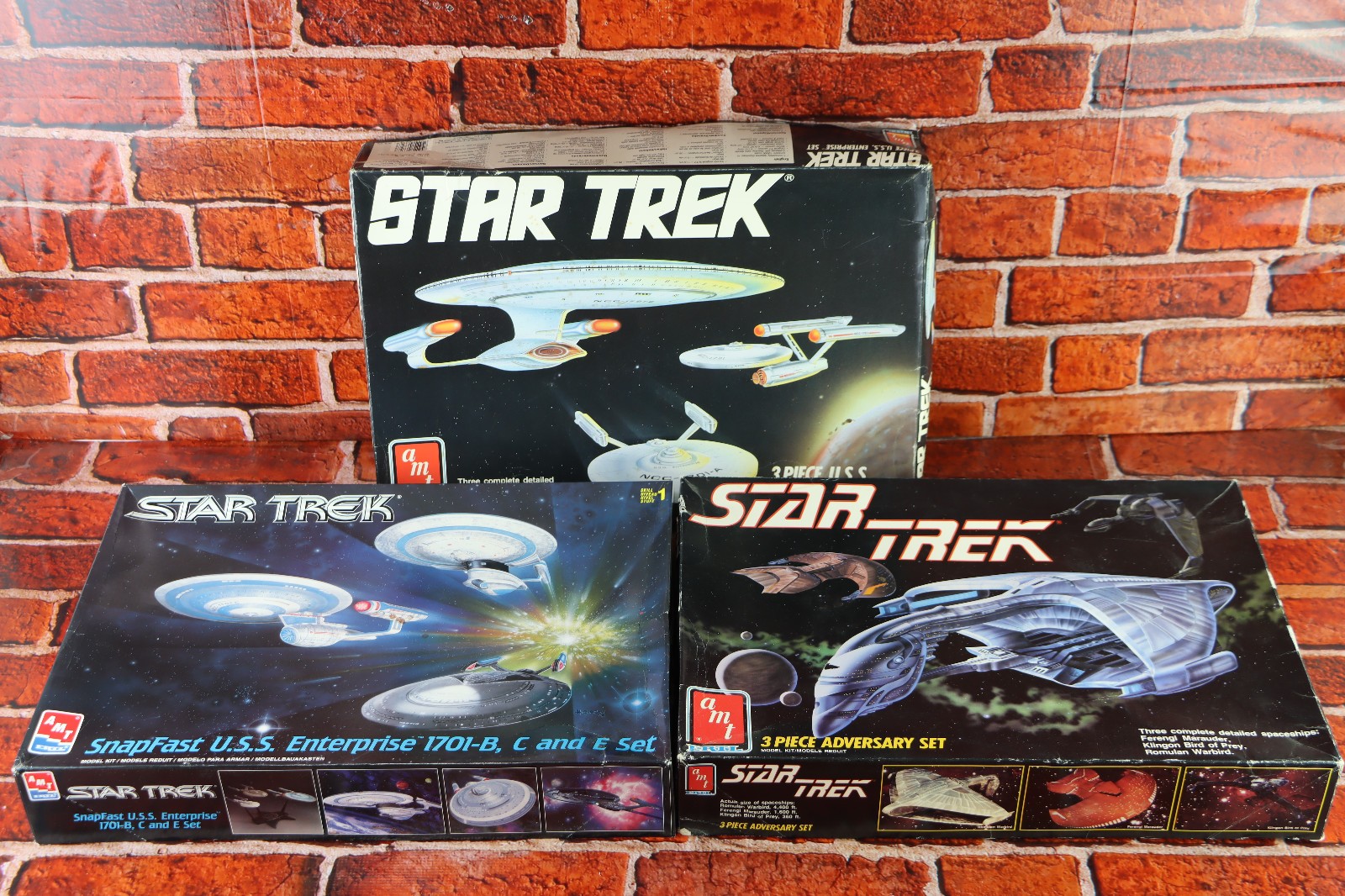 AMT Star Trek Spacecraft Model Kits #6858, 6618, 8002 Lot READ