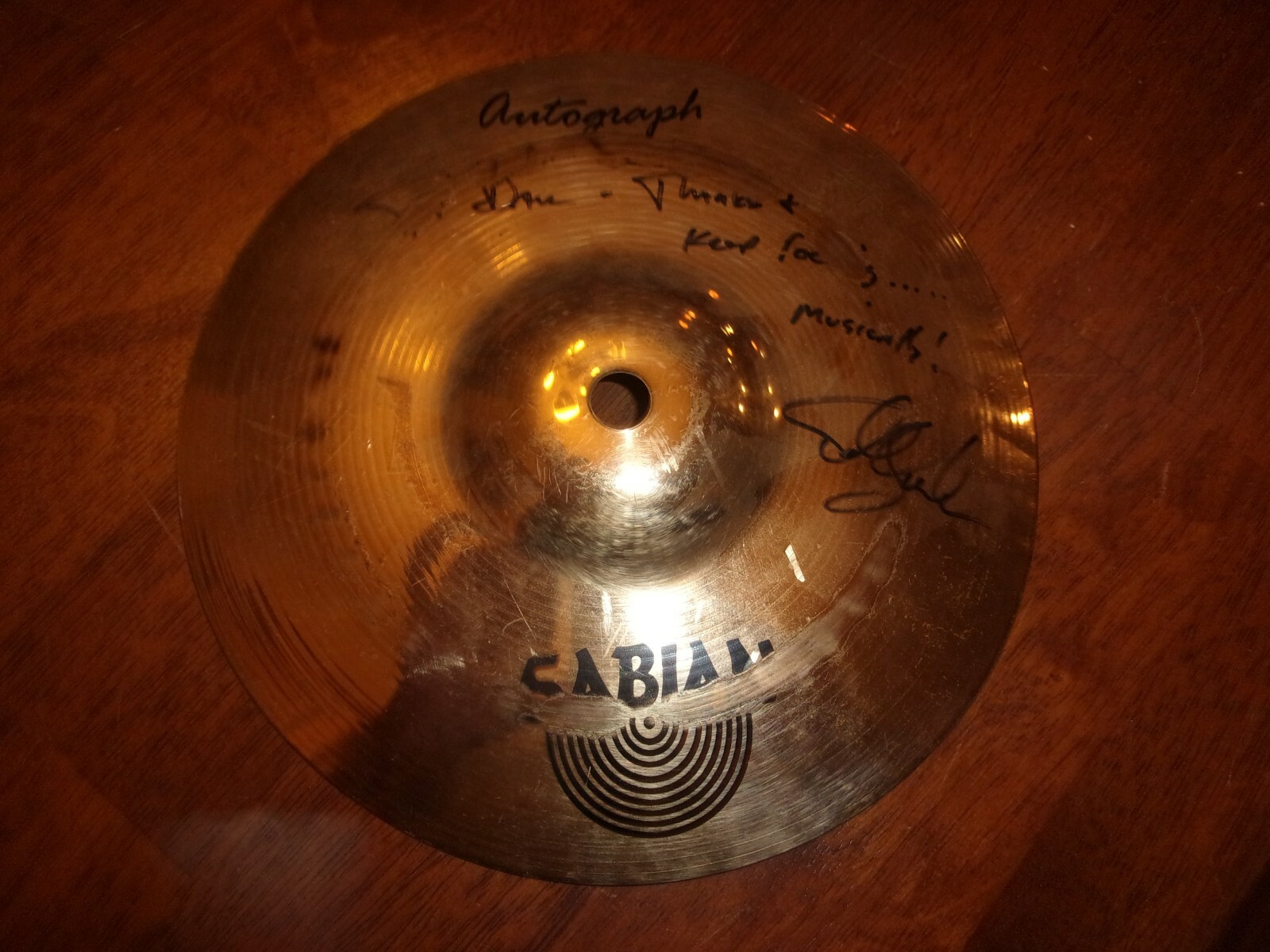 SABIAN 8'' CYMBAL - AUTOGRAPHED BY TODD SUCHERMAN OF STYX - GOOD CONDITION!!