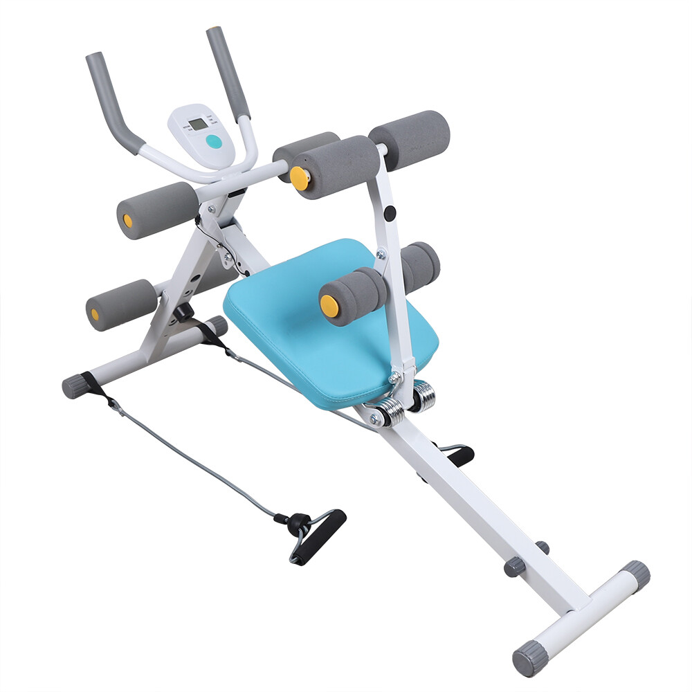 2-in-1 Adjustable Ab Trainer Machine - Foldable Sit-Up Bench, 330lbs Capacity