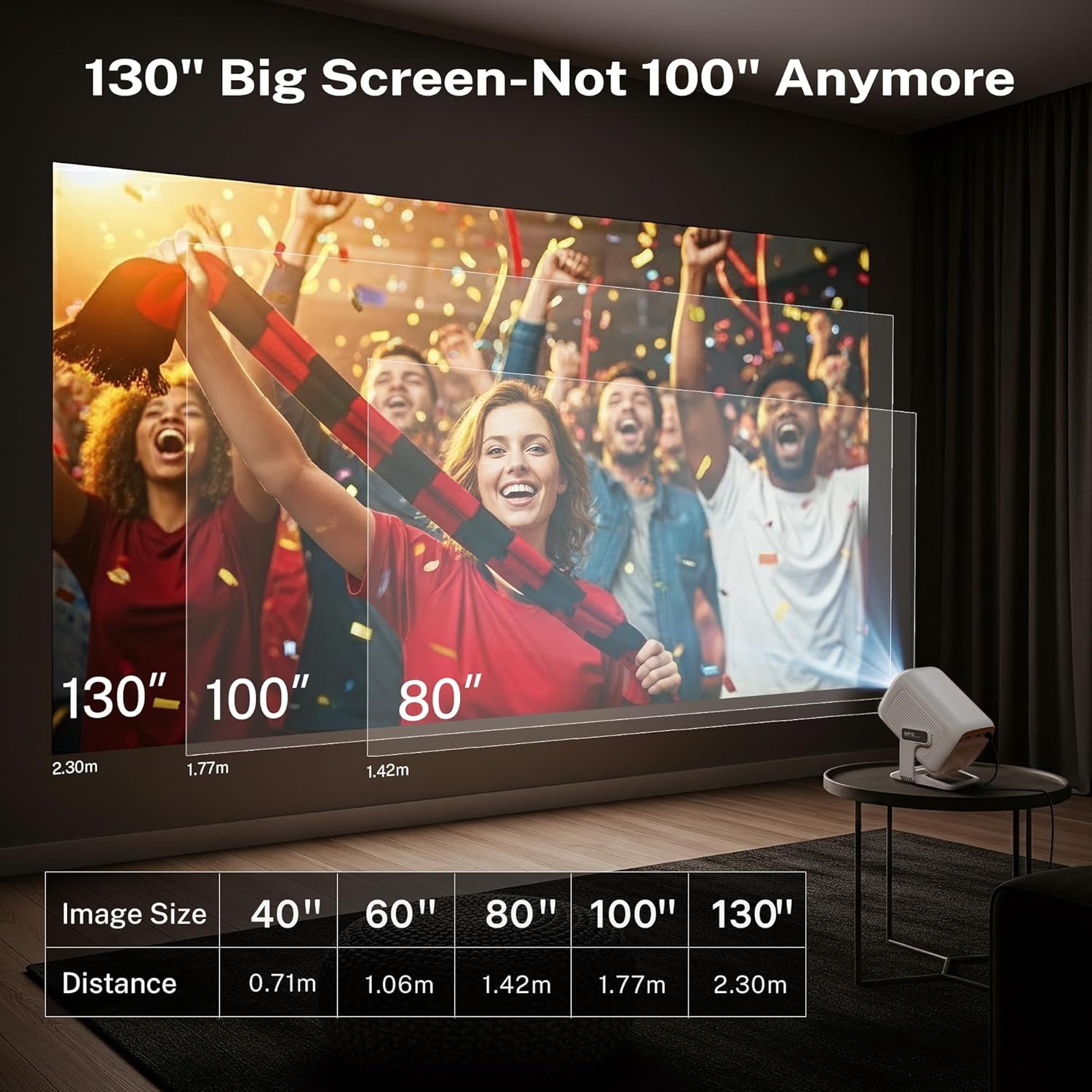Portable 1080P Smart Projector with WiFi 6, Bluetooth 5.4, Auto Focus & Keystone