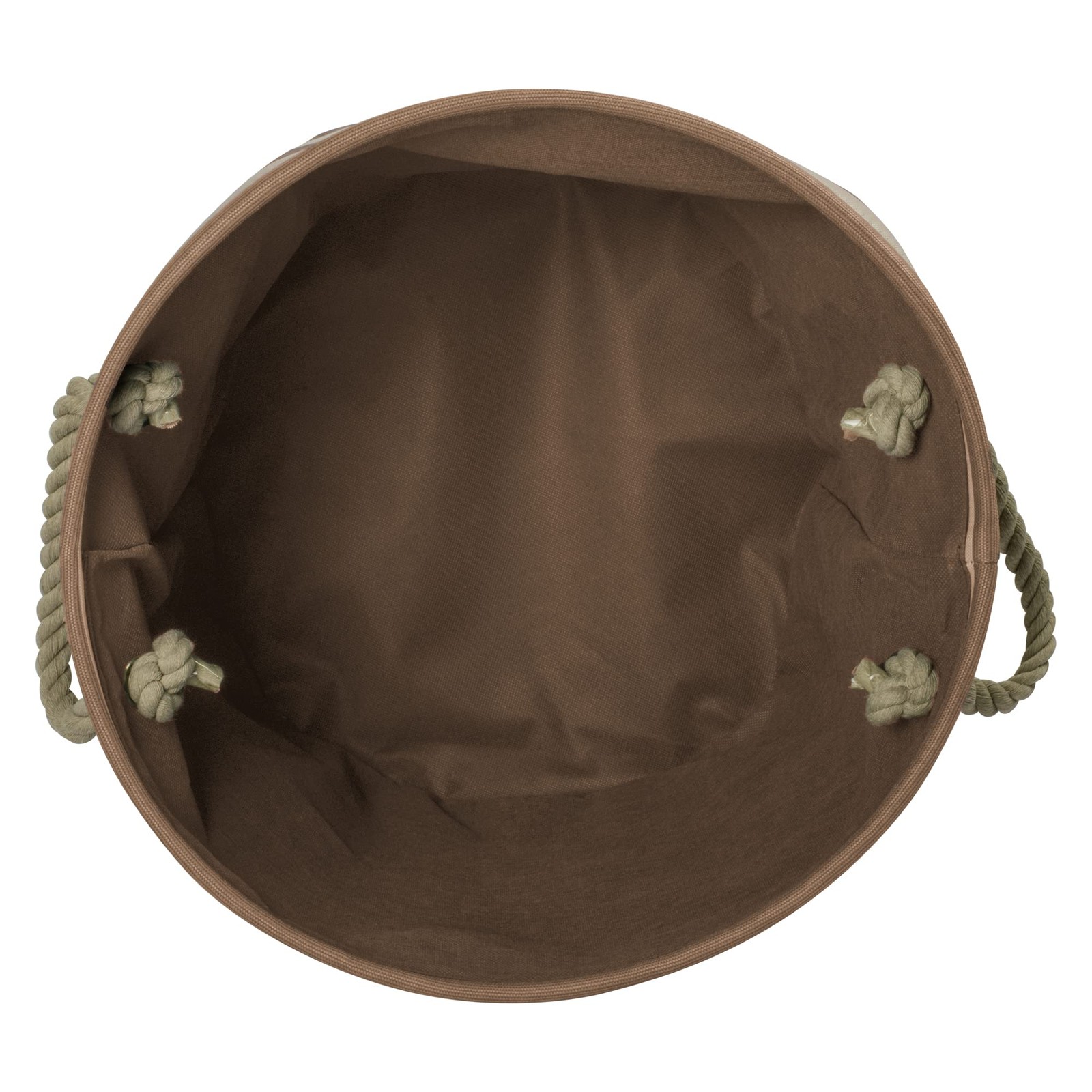 Pet Storage Collection Striped Paw Patch Bin Small Round Brown