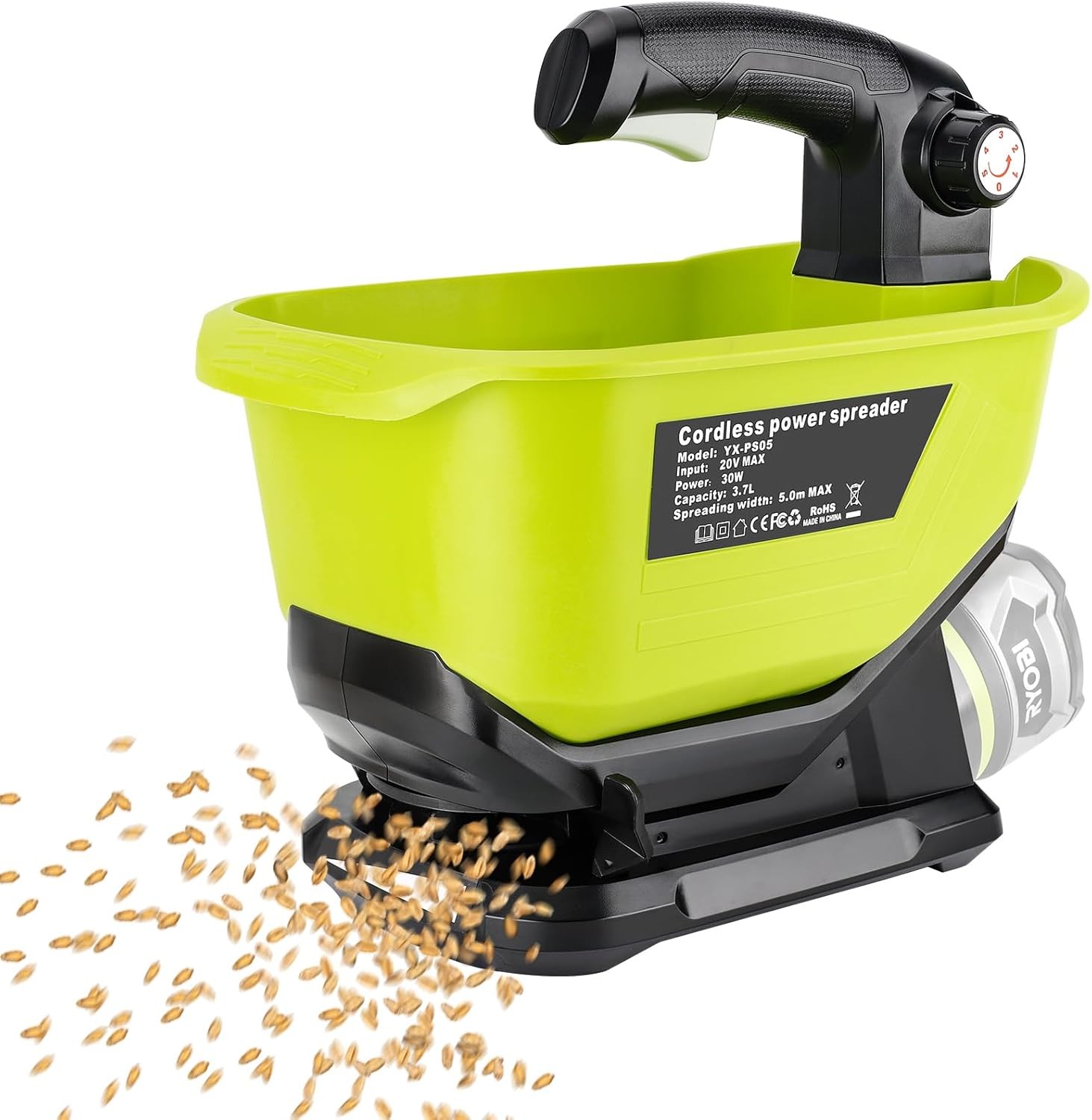 Handheld Cordless Grass Seed Spreader for Ryobi 18V One+Li-ion NiCd NiMh Battery