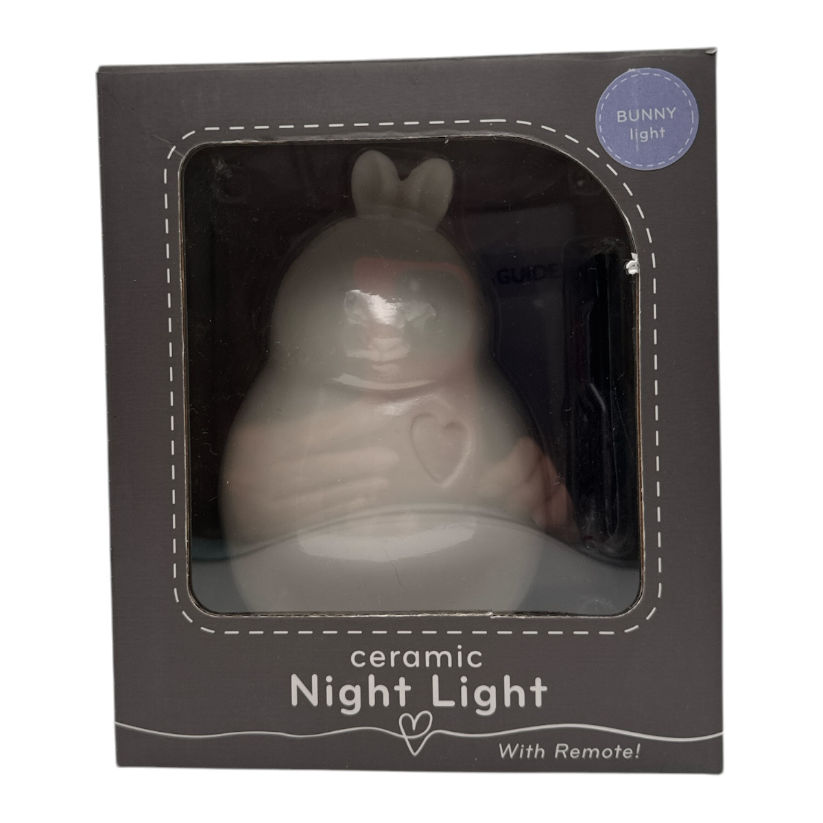 Ceramic Bunny Night Light Nursery Lamp Remote Timer Battery New in Box Demdaco