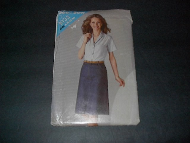 See & Sew Pattern 5133 Misses' Loose-Fitting Blouse & Straight Skirt  8 ~ 12 Unc