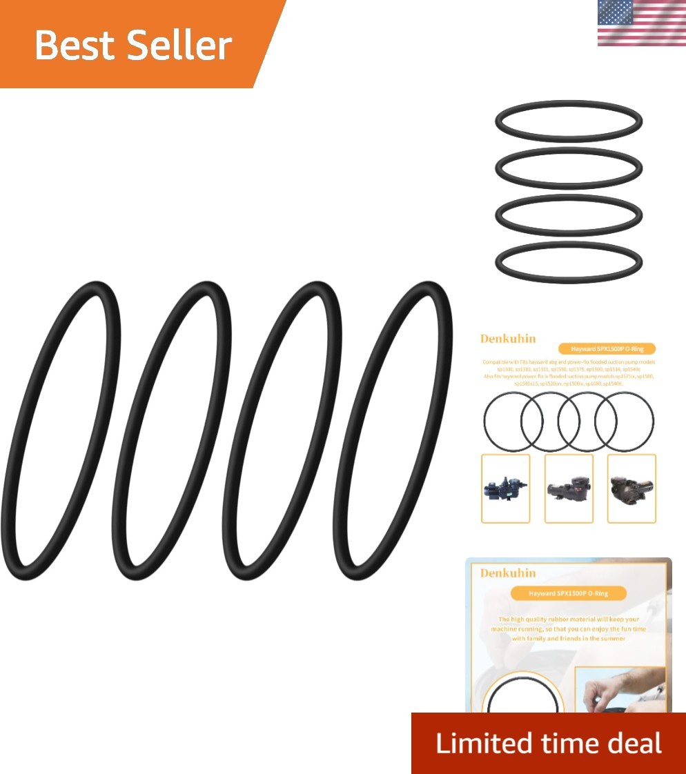 5.13" ID Rubber Strainer O-Ring Set for Hayward Above Ground Pool Pumps - 4 PCS