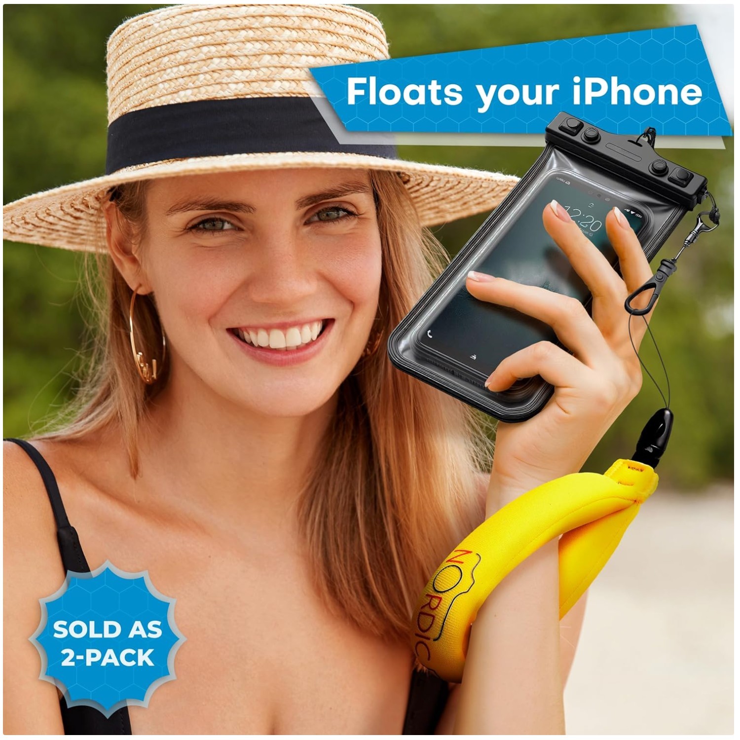 Bright Yellow Float Straps for Cameras 2-Pack