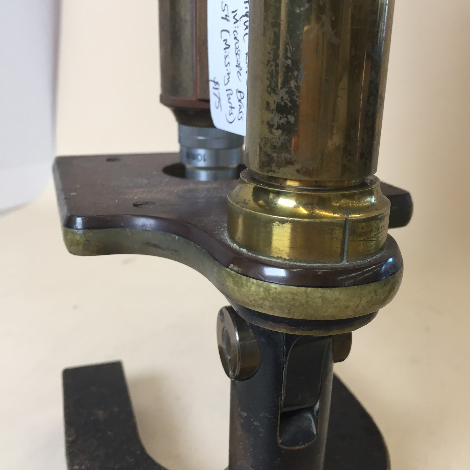 Antique Bausche And Lomb Co Brass Microscope With Lens