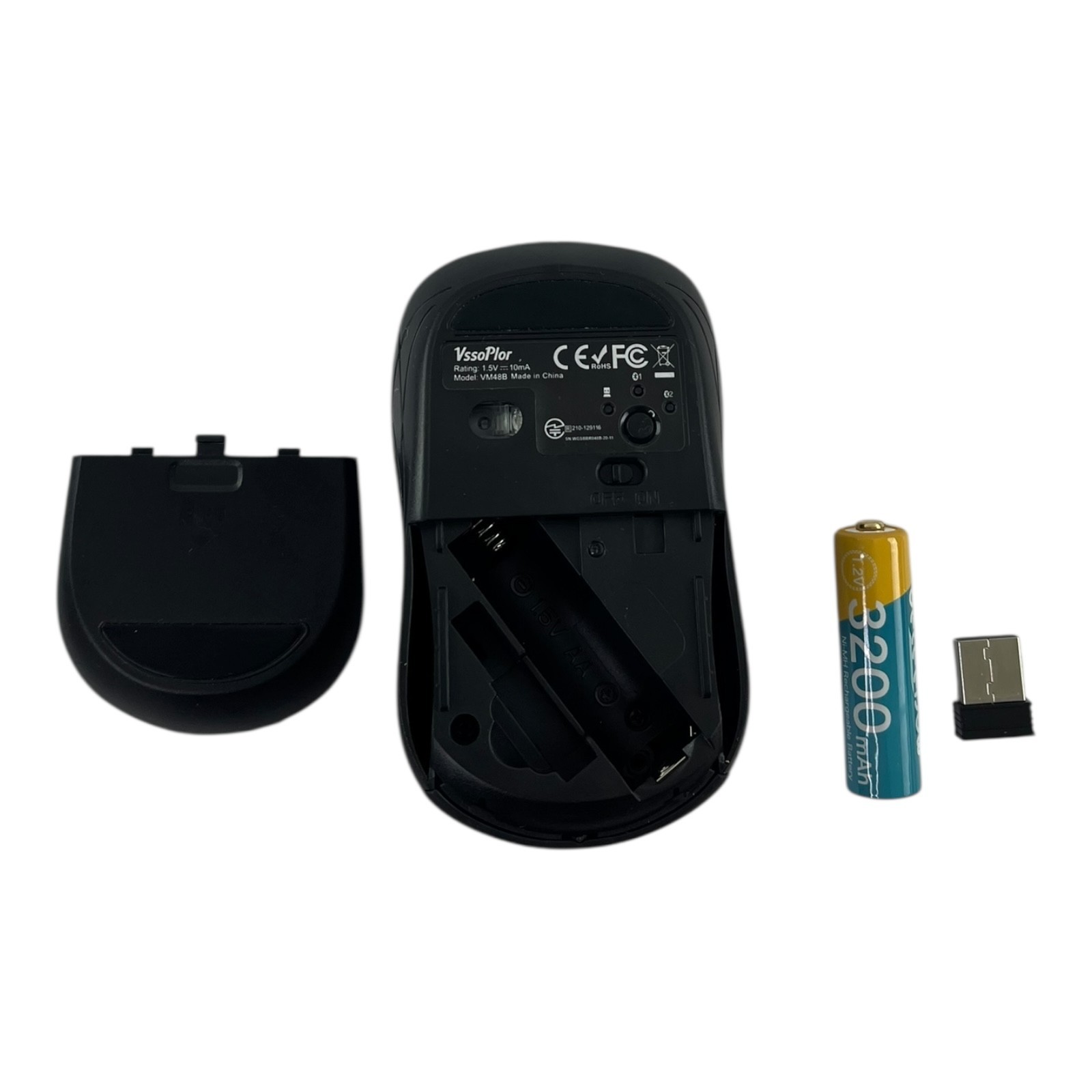 VssoPlor Wireless Black Mouse Model VM48B