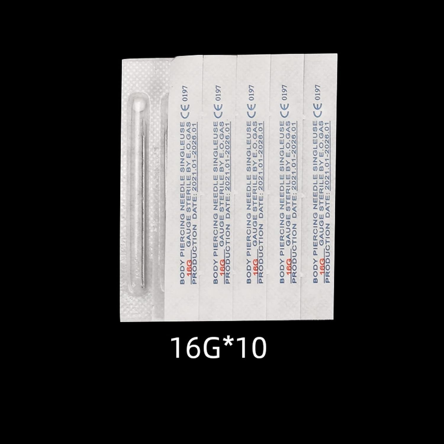 Professional Grade 10pcs 16G Disposable Piercing Needles - Multi-purpose Use