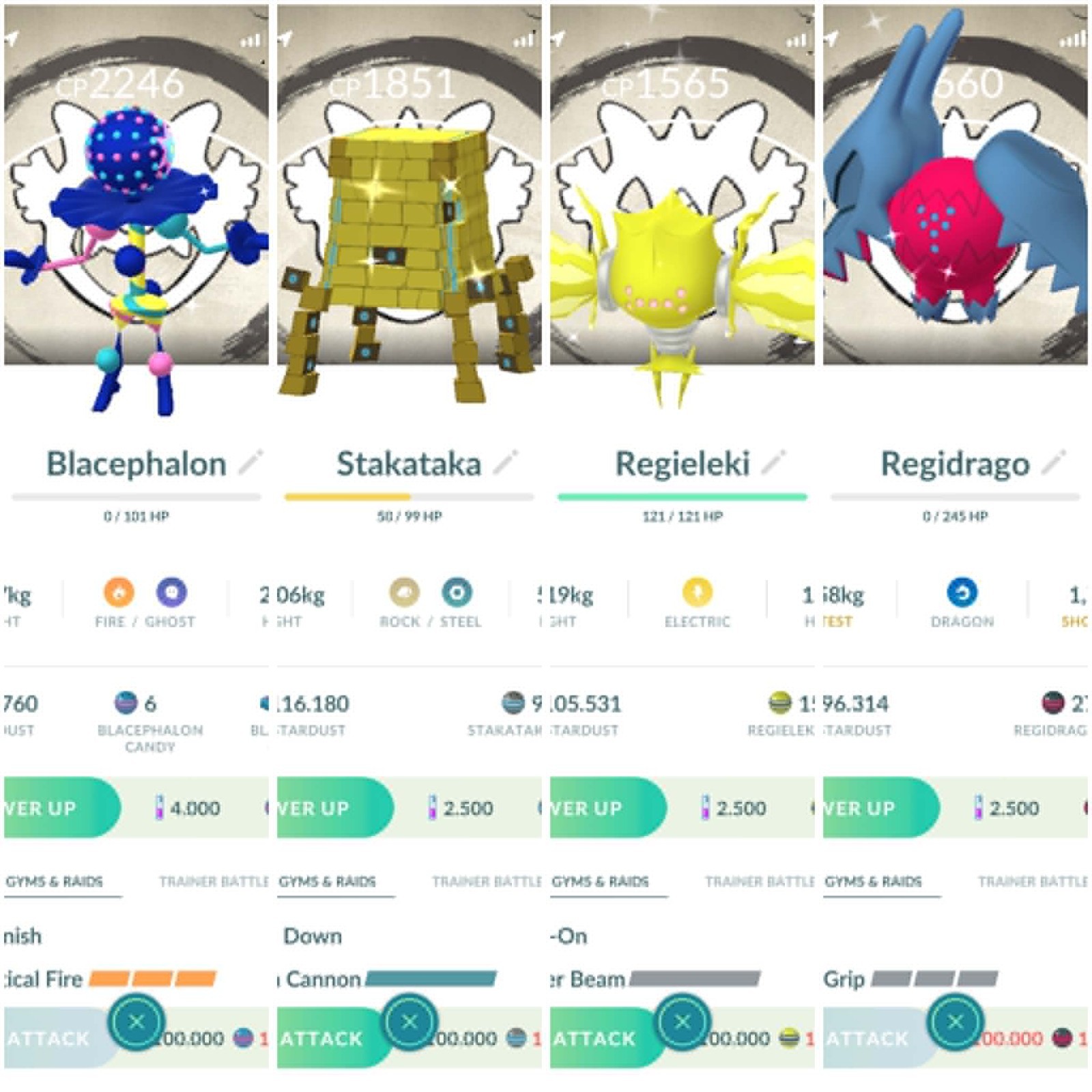 ✨Shiny Regidrago, Regieleki,  Stakataka, Blacephalon ✨Background Go Fest ✨ - PTC