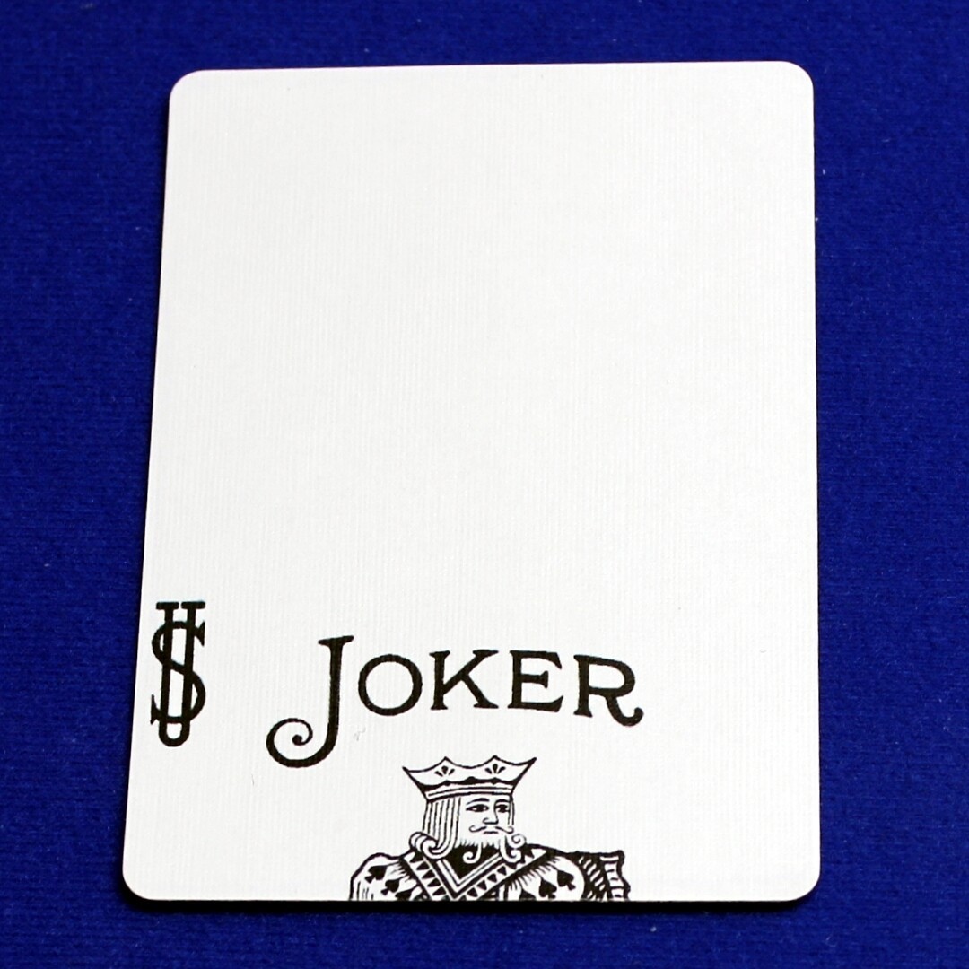 Black White Joker - 1/3, Bicycle Printed Gaff Card, Blue