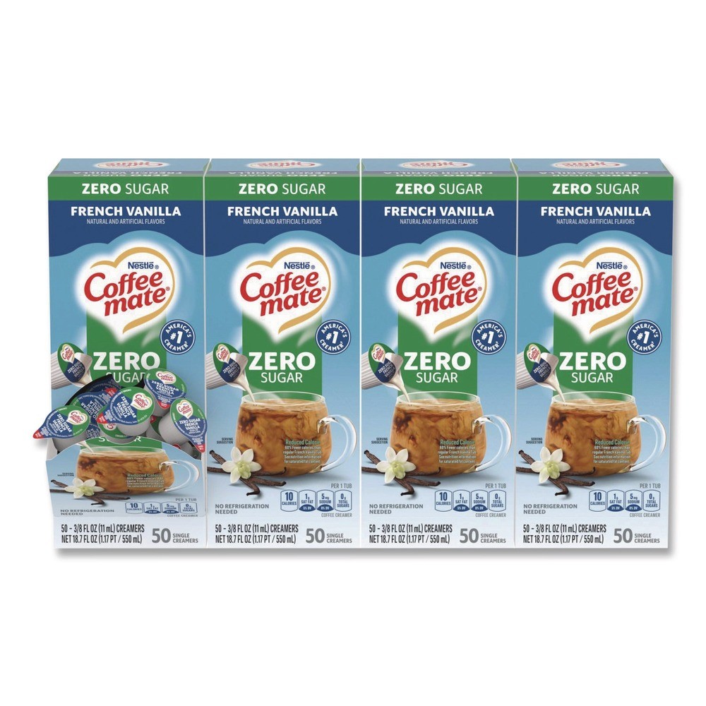 Coffee-mate 91757CT Coffee Creamer - Zero Sugar French Vanilla (200/Carton) New