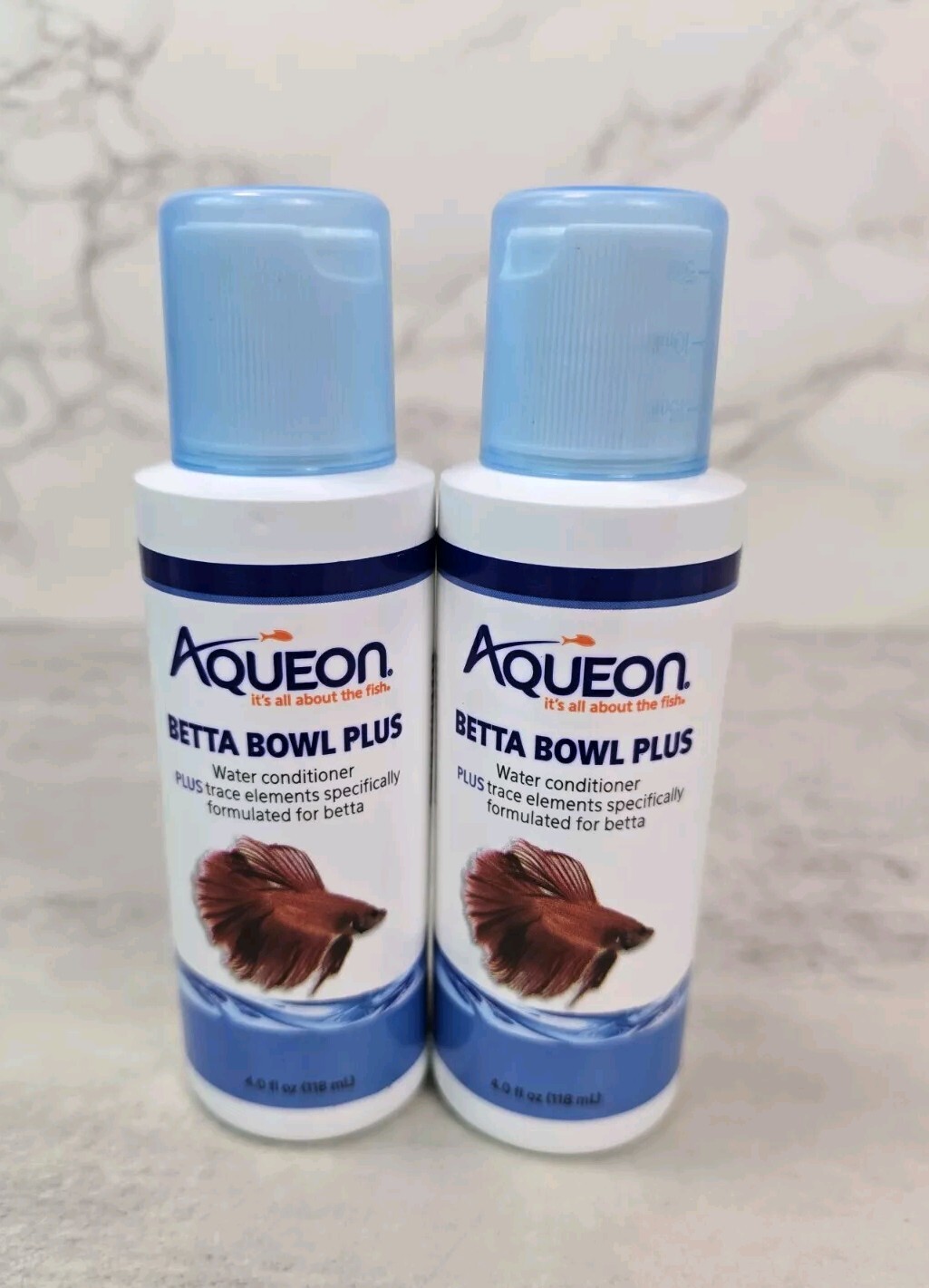2 PACK Aqueon Betta Bowl Plus Water Conditioner 4 ounces Lot Set EXP 2/2025
