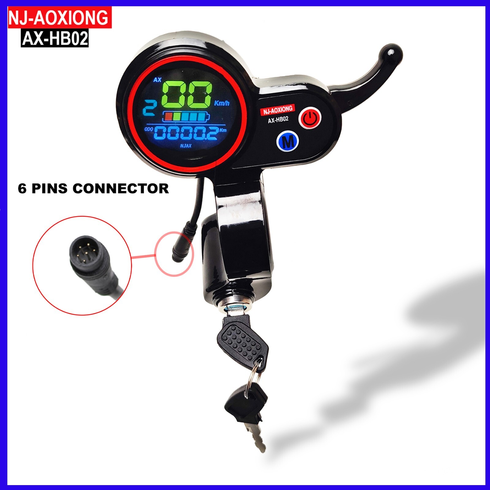 NJAX-T  NJ-AOXIONG AX-HB02  DisplayThrottle Ignition 2 Key 48V Electric Scooter