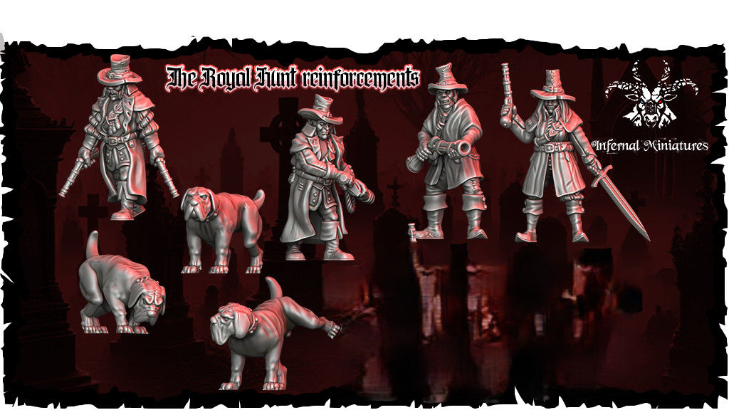 The Royal Hunt x7 The Inquisition Oldhammer 28mm Fantasy Infernal Miniatures