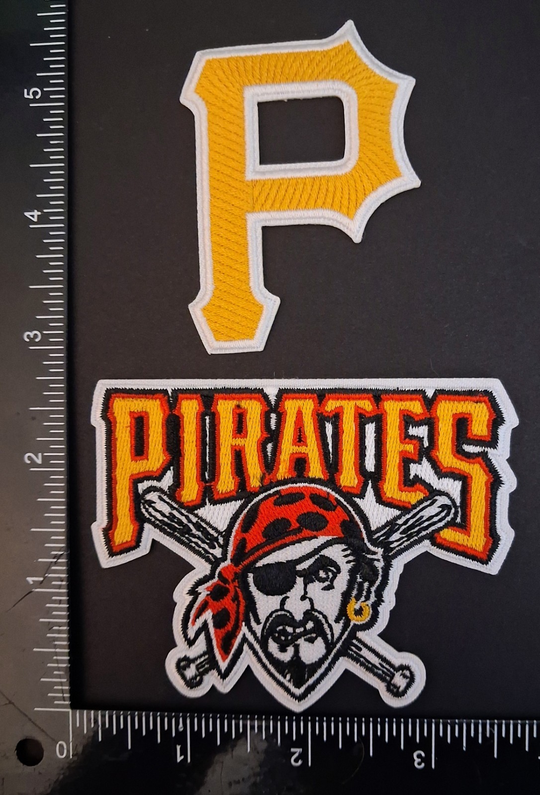 2 Qty PITTSBURGH PIRATES IRONON EMBROIDERED PATCH