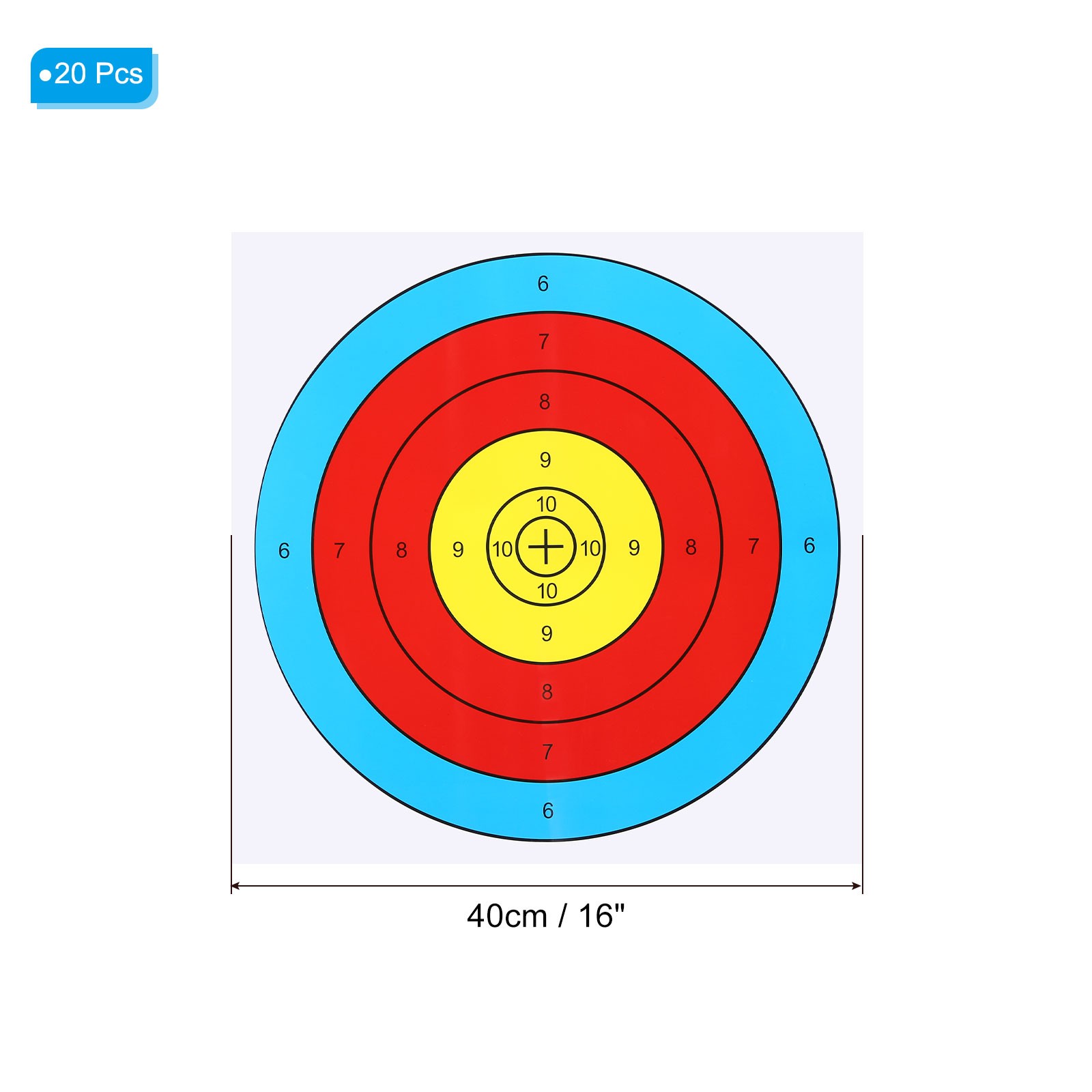 Archery Target Paper 16 Inch, 20 Pack Half Ring Bow Arrow Target Face
