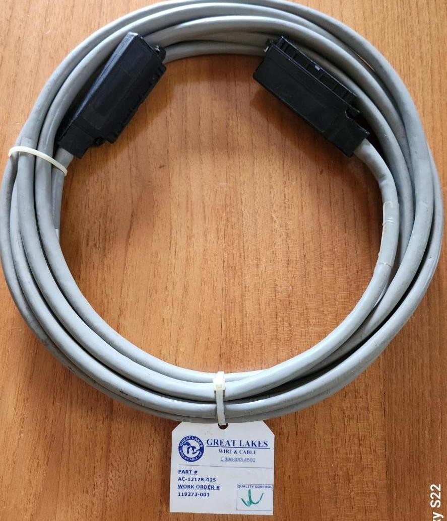25ft NOS GREAT LAKES AC-12178-025 FEMALE/FEMALE 32PAIR 64PIN AMP 90degTRUNK CAB