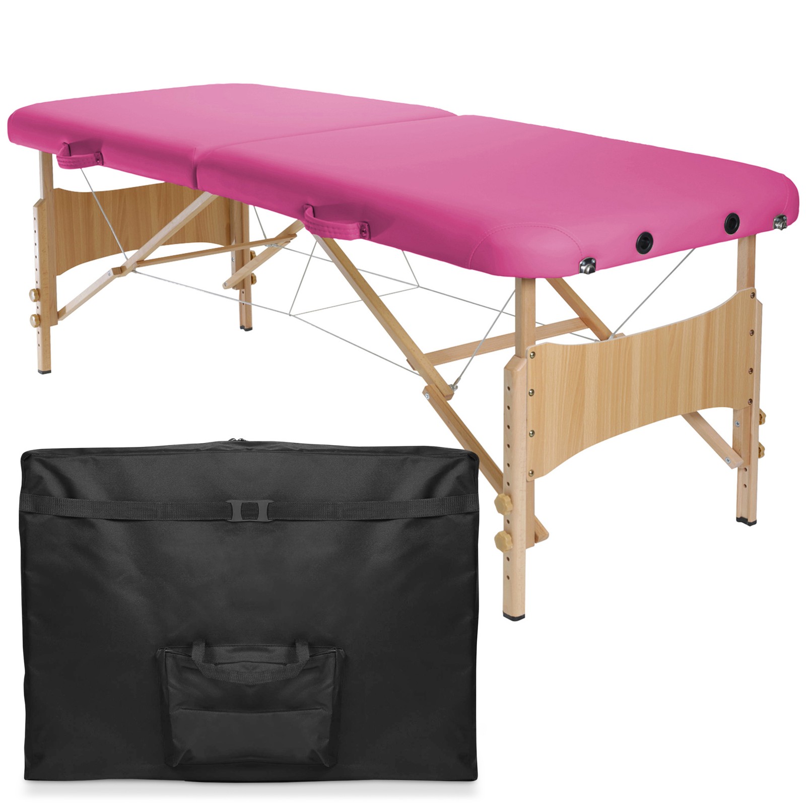 Folding Portable Massage Table - Hot Pink