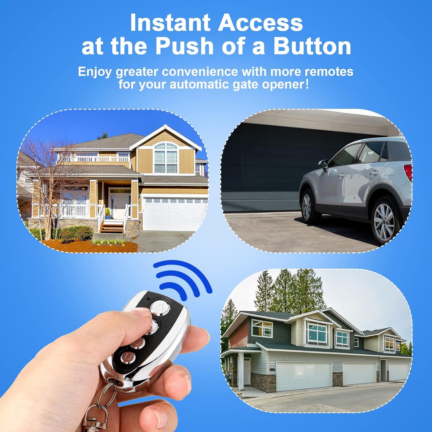 2Pcs 433.92MHz Remote Control Backup Key Sliding Gate Opener Automatic Operator