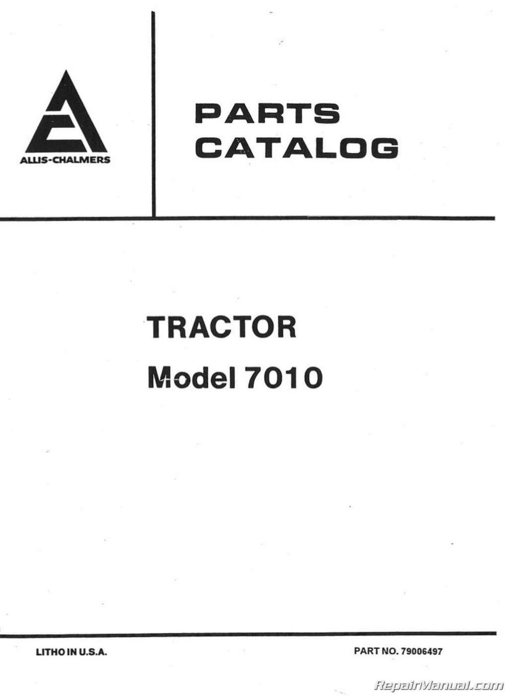 Allis Chalmers 7010 Diesel Parts Manual