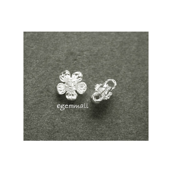 Sterling Silver Flower Pendant Spacer 10mm 2PC #51151