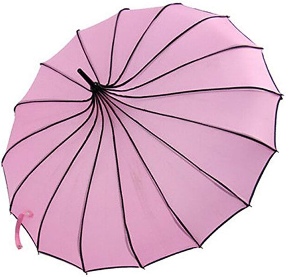 Pagoda Peak Old-Fashionable Ingenuity Umbrella Parasol (Pink)