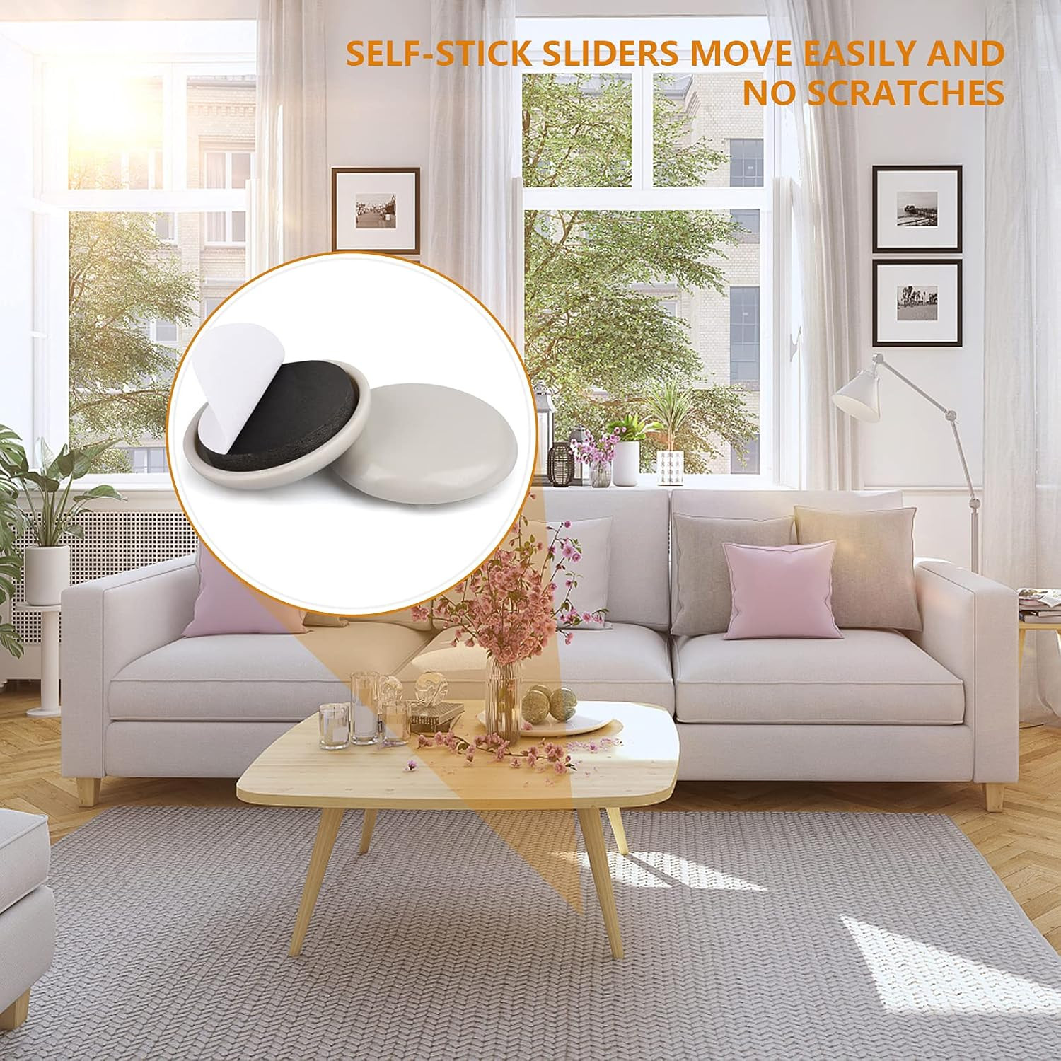 24Pcs Furniture Moving Kit Sliders Coasters for Carpet and Hardwood Tile Floor 1