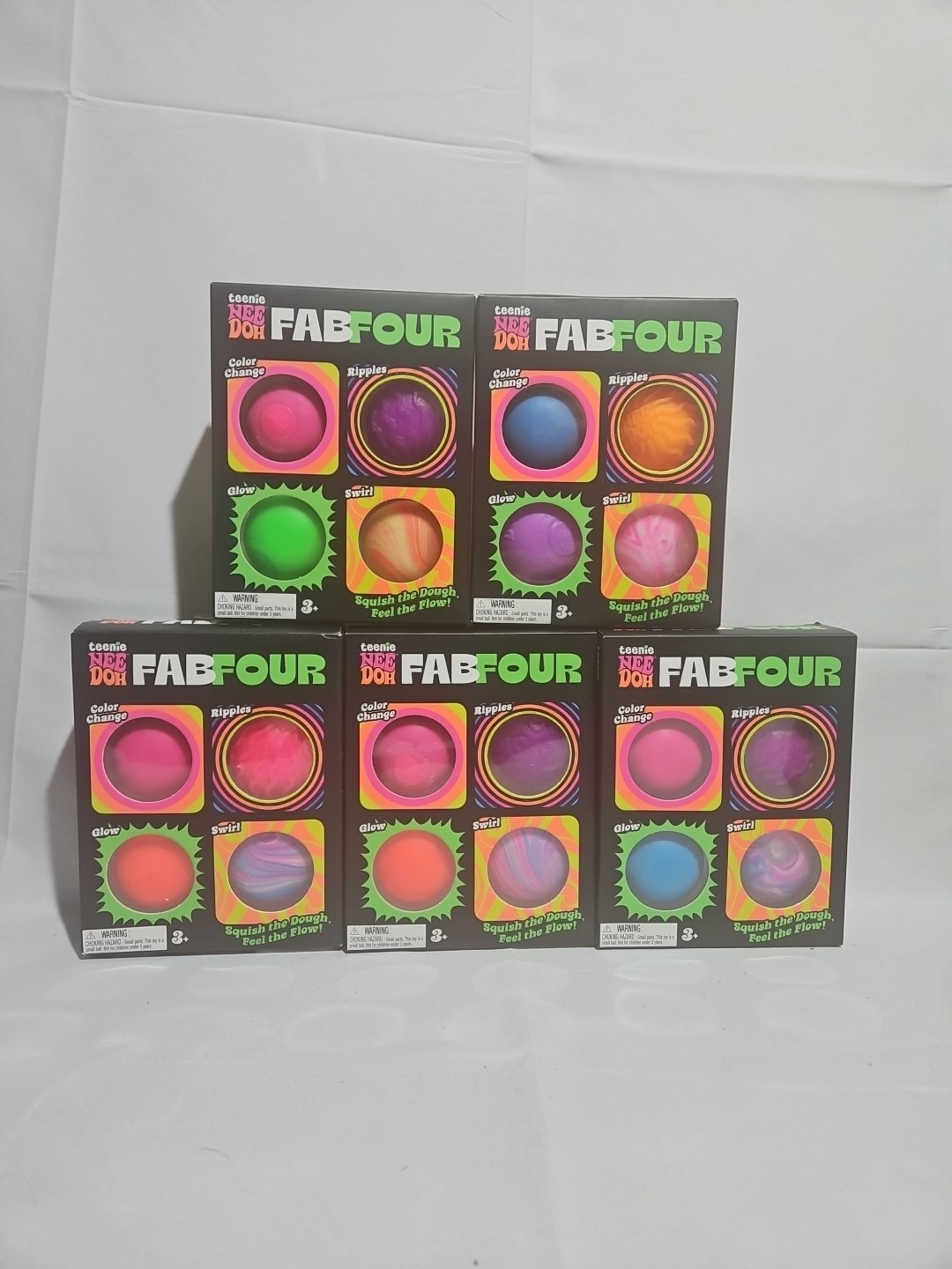 *NEW* Nee Doh Teenie Fab Four Needoh 4 Pack 🔥 RARE Find Lot Of 5. Brand New.