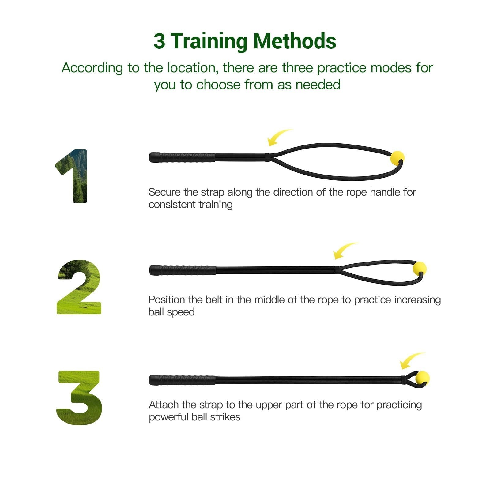Rope Golf Swing Trainer Black