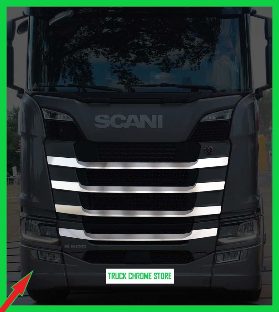 NG Series  S500&R450 2017 UP   GRILL CHROME  Stainless Steel 1 SET.  Fits Scania