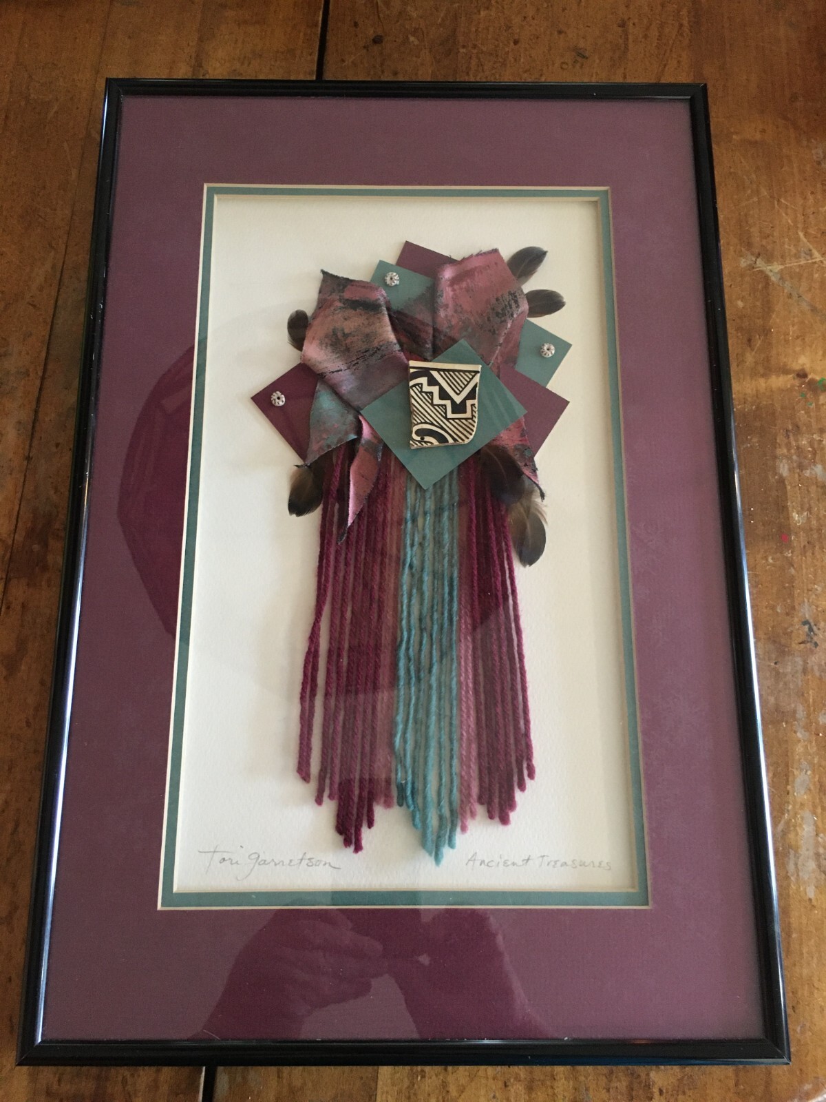 Tori Garretson Mixed Media Ancient Treasures southwest Art Signed and Framed