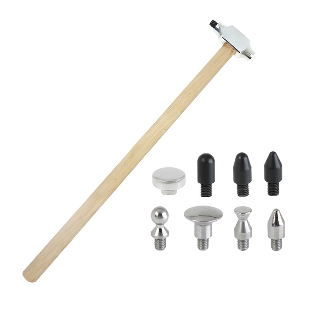Pdr Tools Dent Repair Aluminum Hammer M8 Screw Bit 5 Steel 3 Plastic Head Set