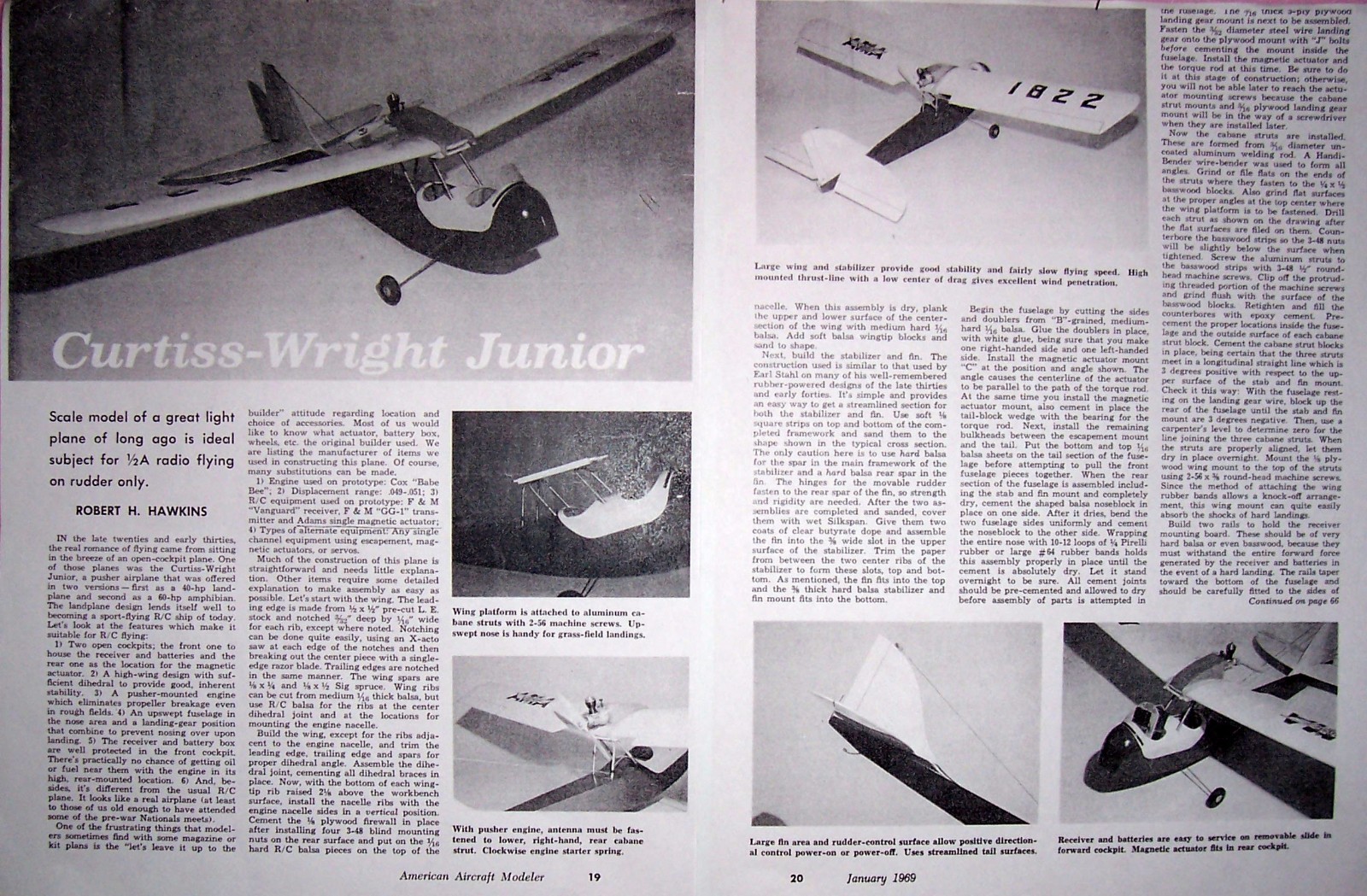 CURTISS-WRIGHT JR. & DRAFTY PLANS + BUILDING ARTICLES RC & FF Model Airplanes