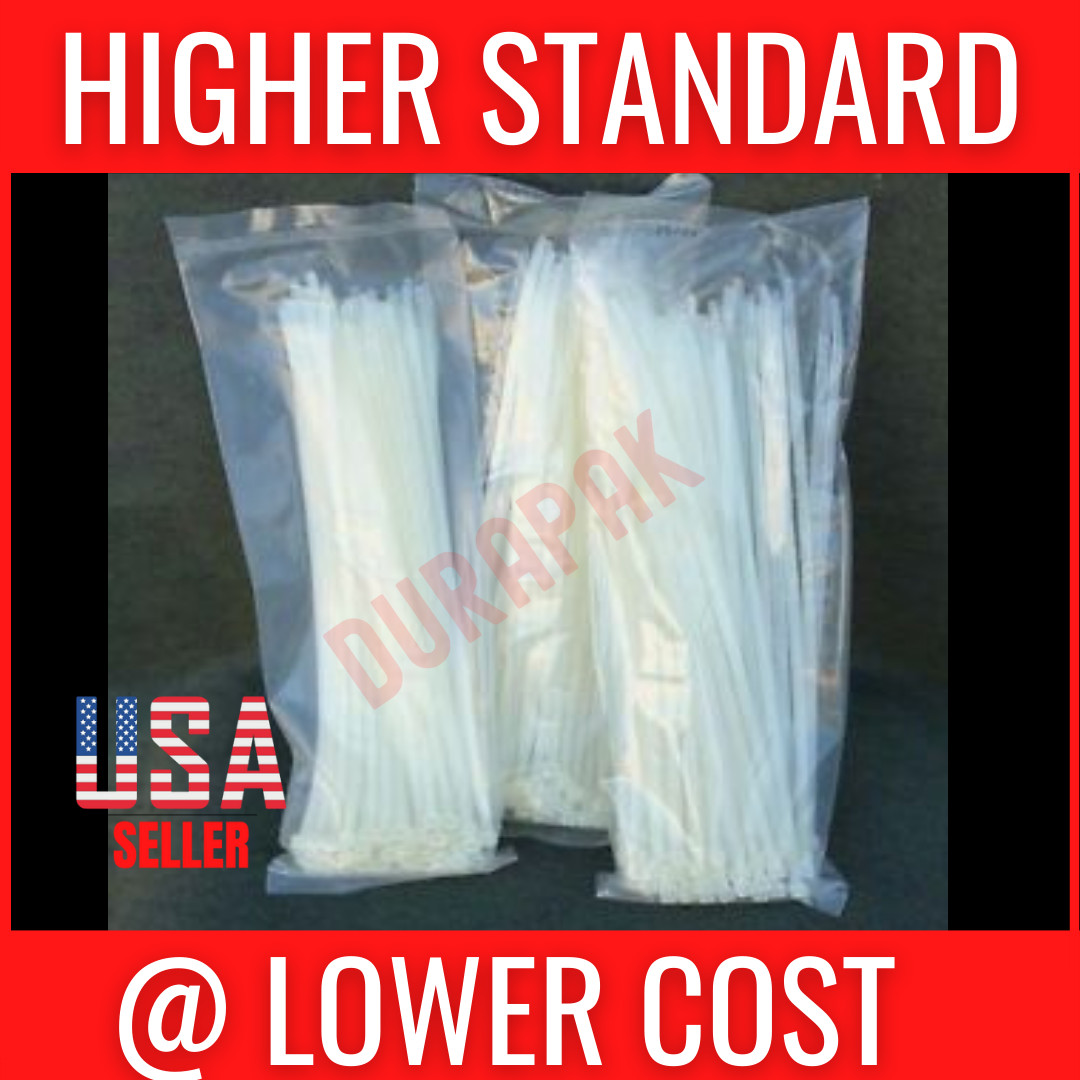 100 PCS 8" Natural Cable Wire Tie 50 Lbs Zip Nylon !!!