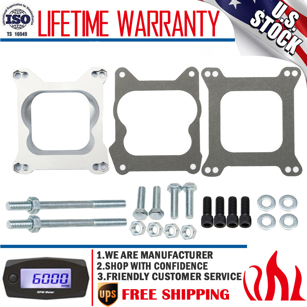 Carburetor Adapter 4bbl Square Plate Spread Bore AFB Carter Edelbrock Quadrajet