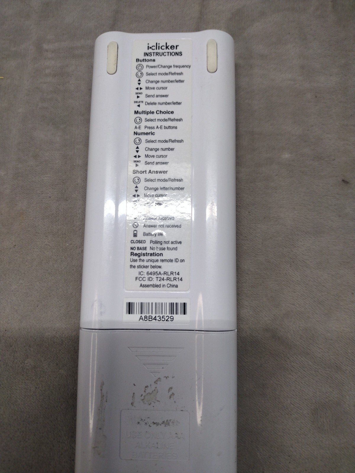 iClicker 2 Classroom Response Student Remote