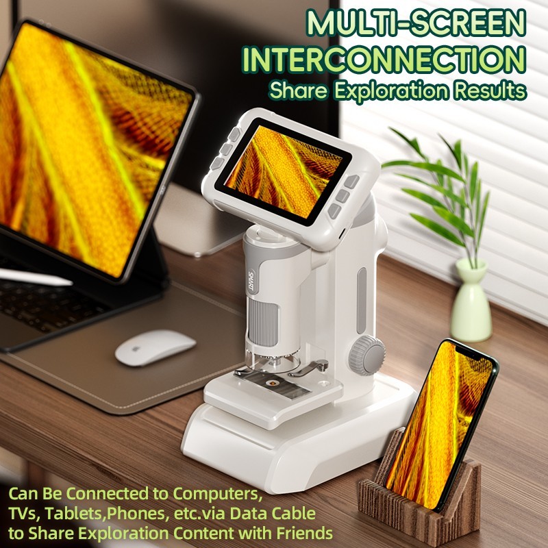 600X Microscope for Kids, 4K 4.0" Digital Screen Kids Microscopes