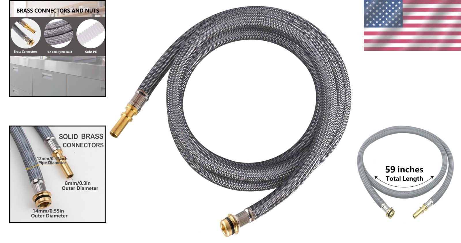 Durable 59-Inch Pull-Down Kitchen Faucet Hose Compatible with Hansgrohe Models