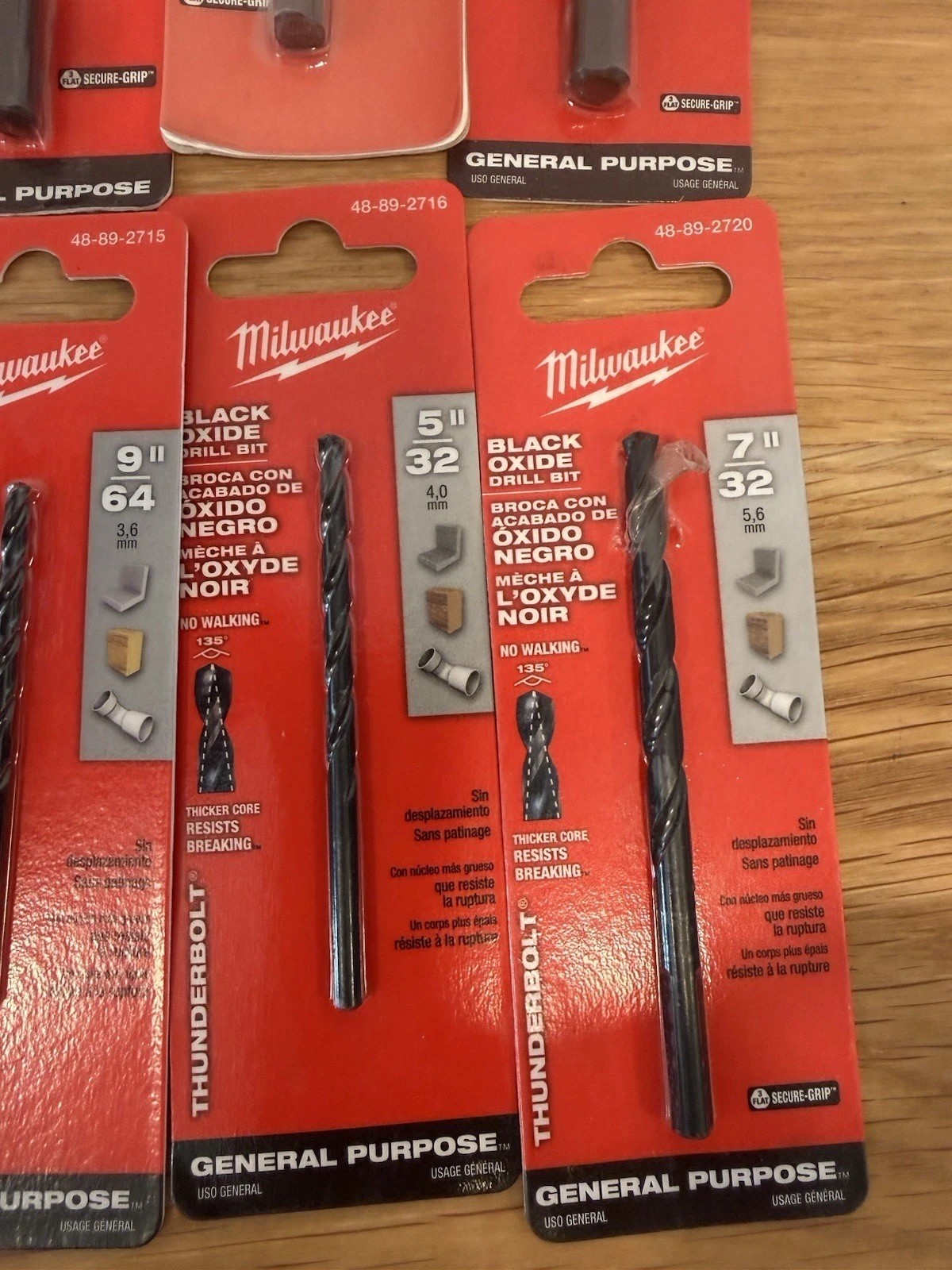 Milwaukee Thunderbolt® Black Oxide Drill Bits General Purpose Lot/10 Various Szs