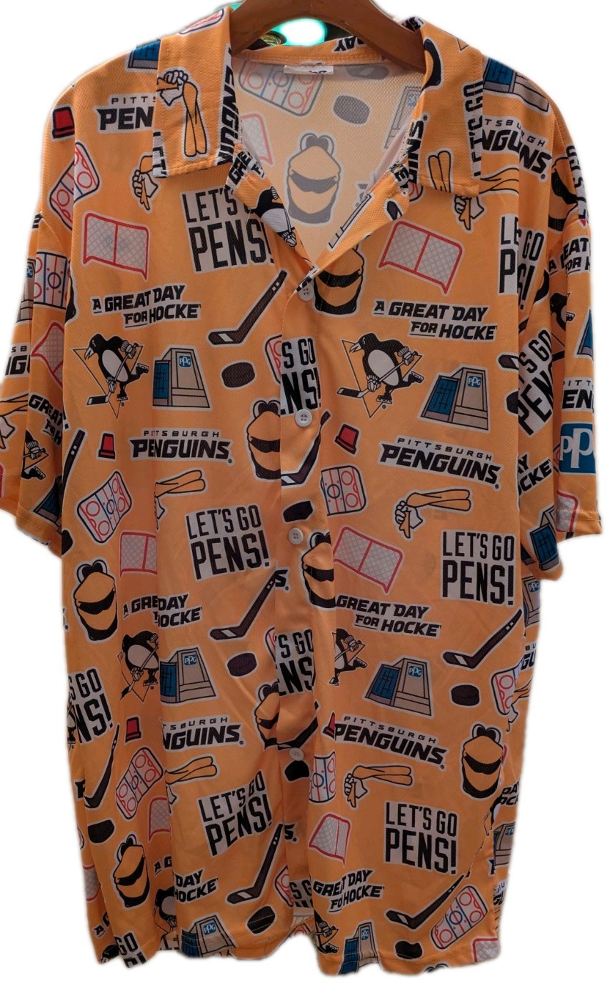 Pittsburgh Penguins NHL Hockey Hawaiian Print Shirt Mens XL 2024 SGA Promo