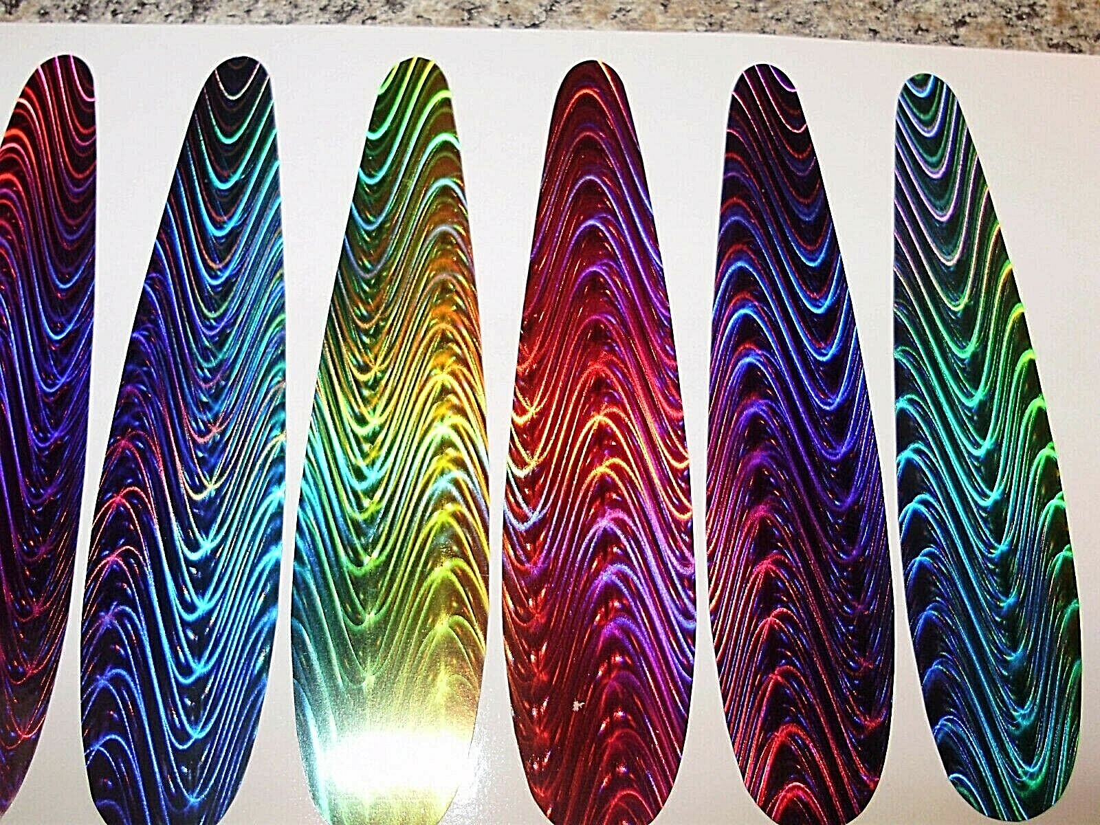RAINBOW HOLO SWIRL ASST COLORS 4.33" 8 Pack Mag Spoon Die Cut Fishing Lure Tape