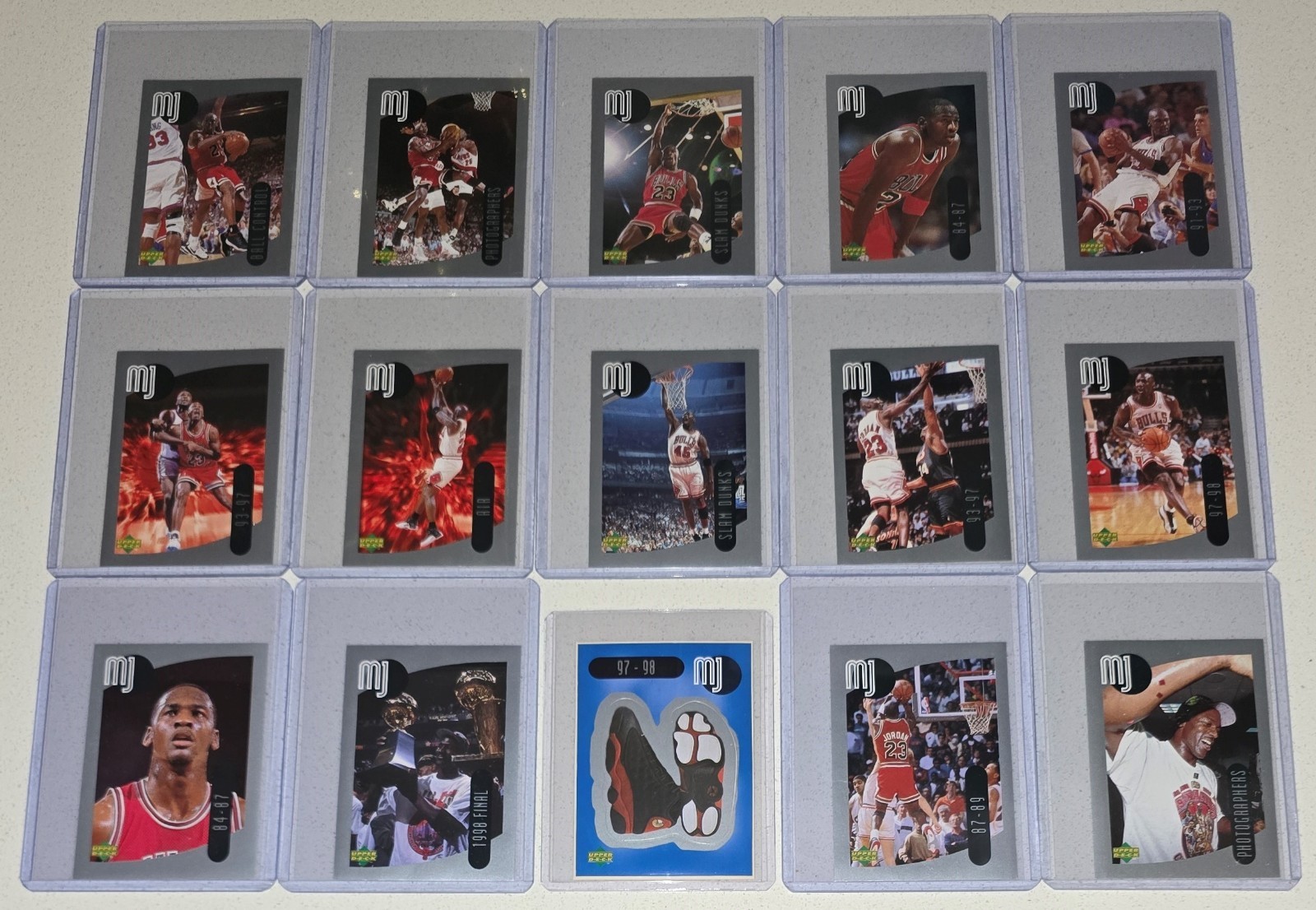 Michael Jordan 1998 Upper Deck 15 Stickers Lot MJ Chicago Bulls NBA Variety Lot