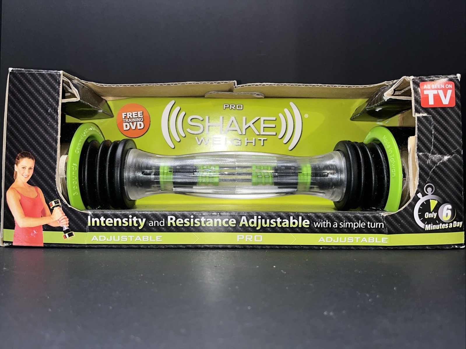 Shake Weight Pro 3 LB Men & Women As Seen on TV Green Clear & Green NIB DVD