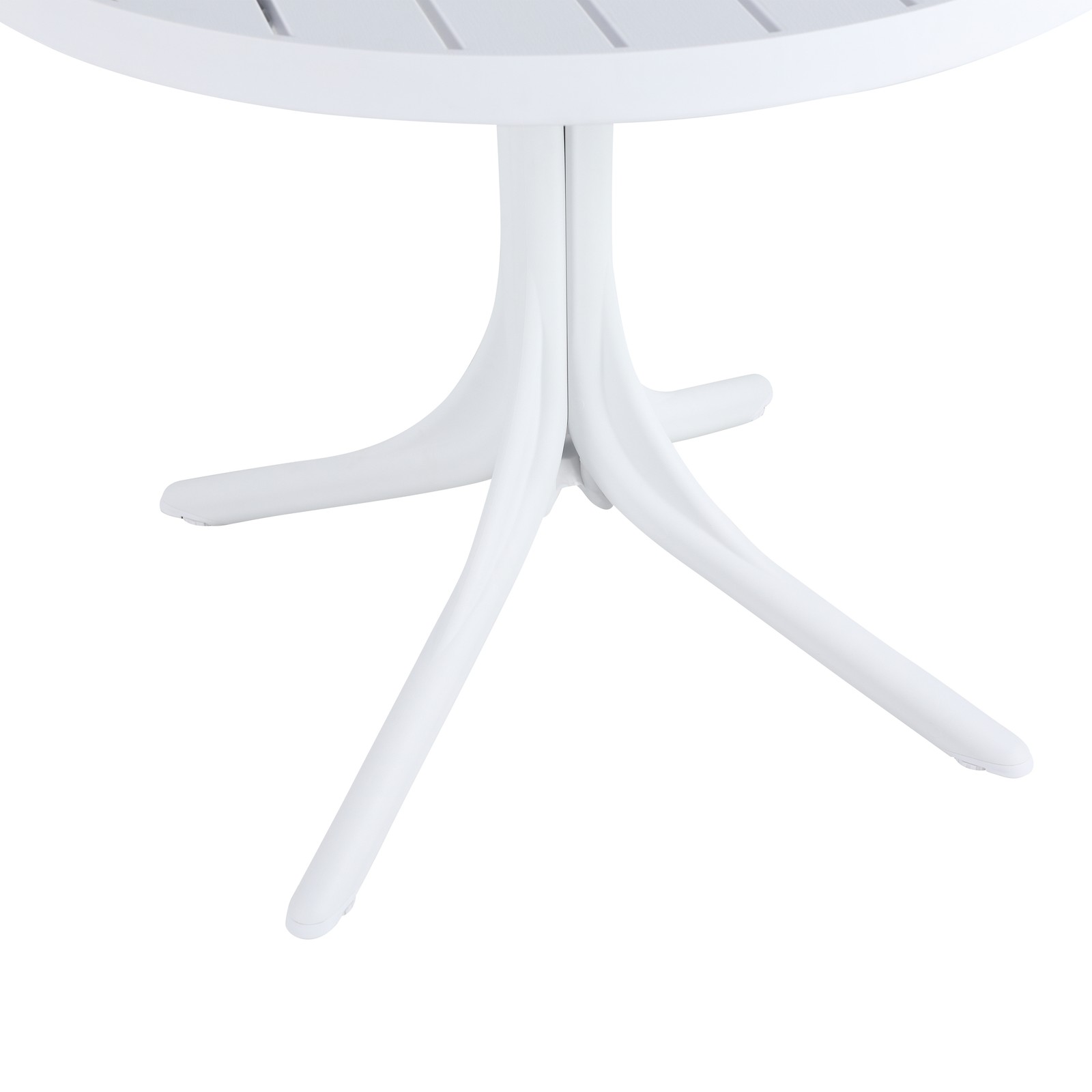 White Round Polypropylene Dining Table 36" Indoor/Outdoor 220 lbs Capacity