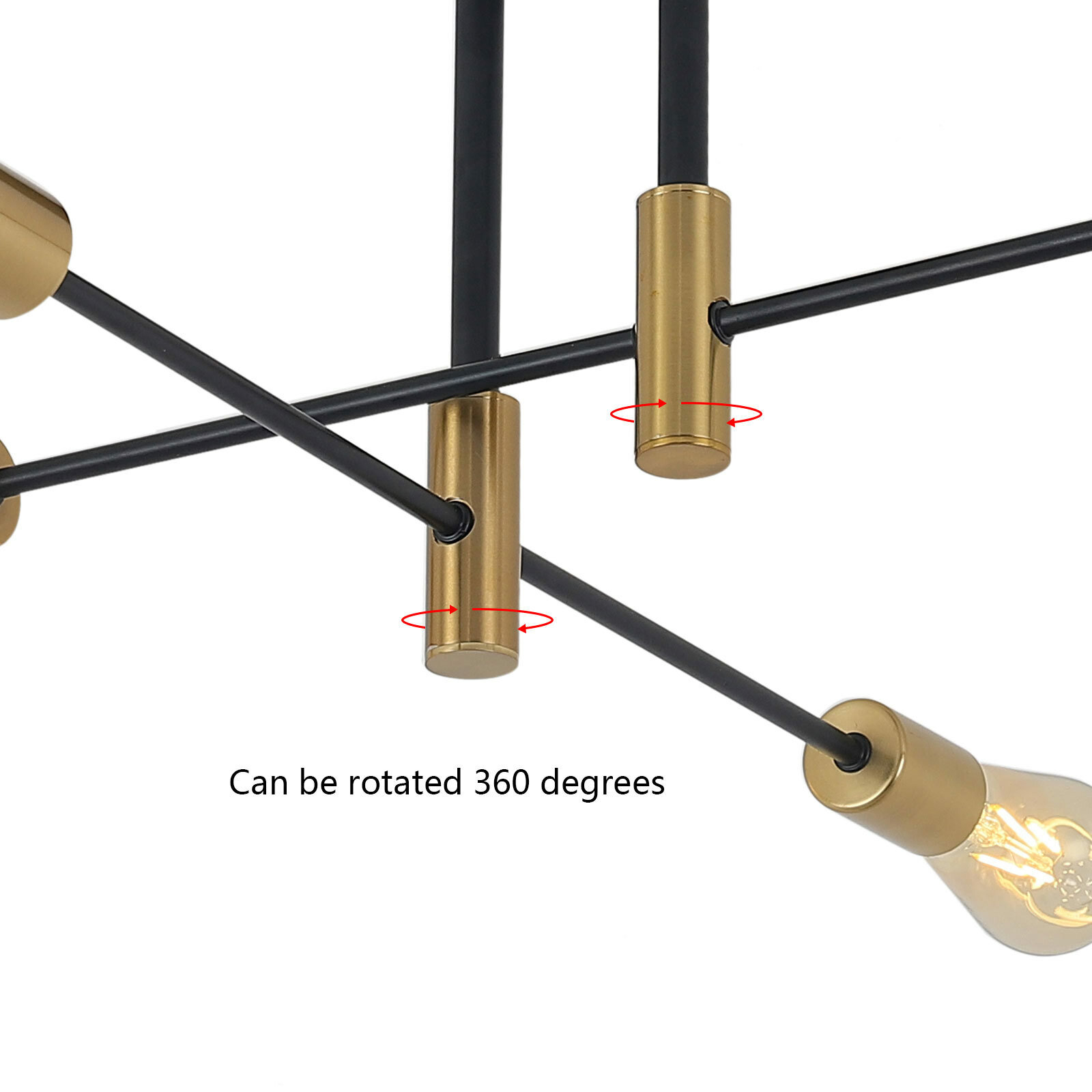 Modern Sputnik Chandelier Ceiling Fixture Gold Pendant Lamp Living Room Lights